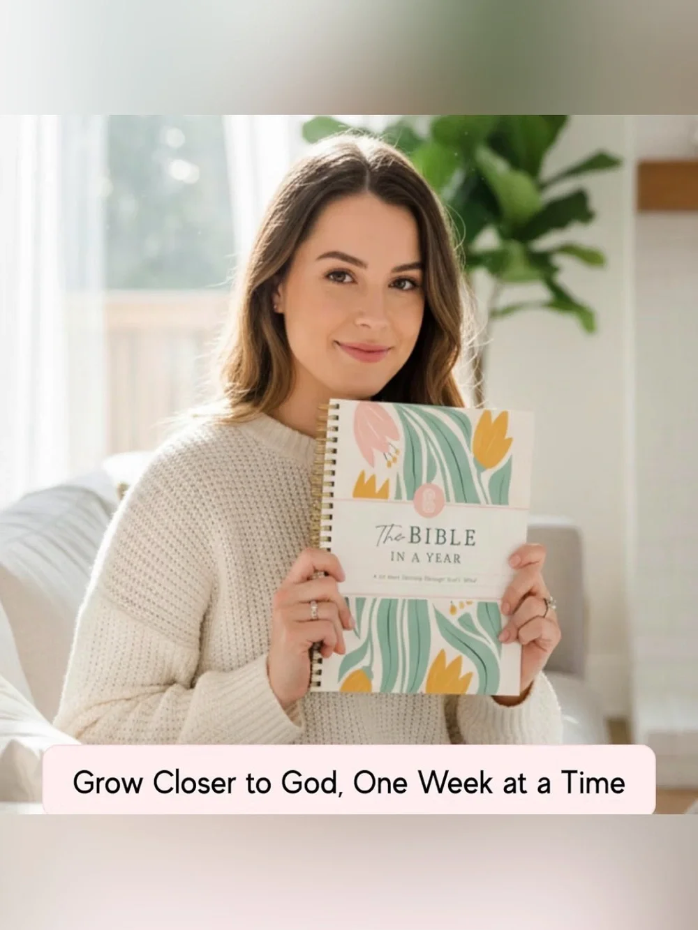The Bible in a Year Spiral Journal - Pastel Floral